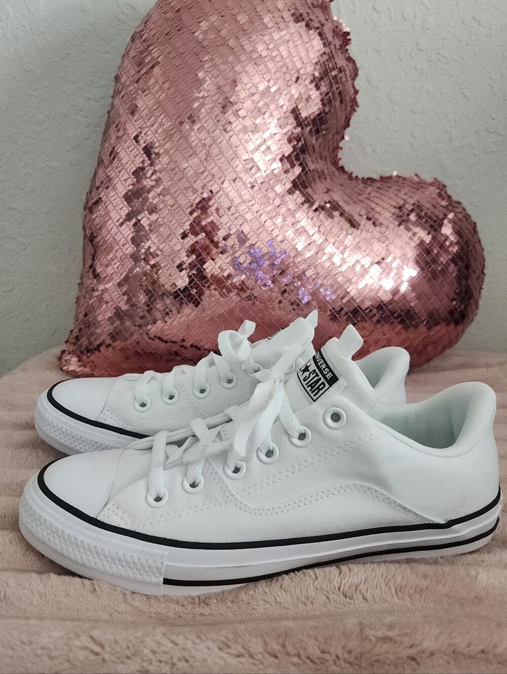 Converse Low Top Sneakers - White with Black Trim